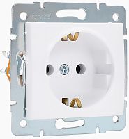 Розетка с заземлением без рамки Lezard Karina 1-м. белый картинка